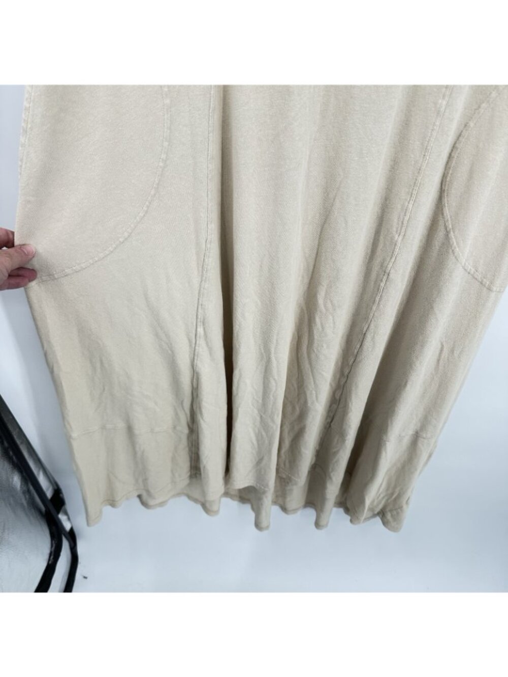 Free People Beach Meadow Tee Dress maxi cream LARGE boho retro chic summer vacay - Picture 7 of 13